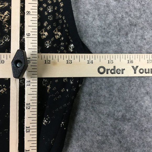 Wilfred Dress XXS Faux Wrap Black Gold Cocktail Evening Semi Formal Holiday - Picture 9 of 16